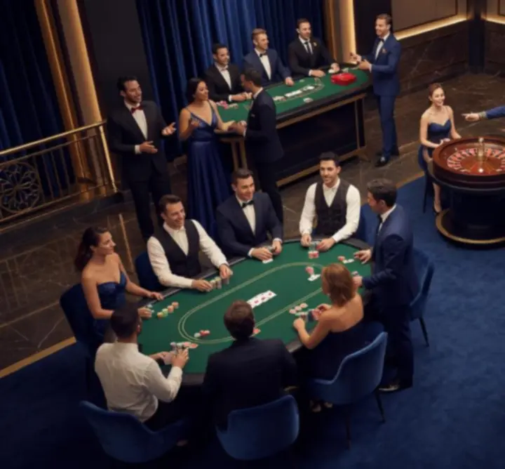 Przegląd mobilnych atrakcji casino – stoły pokerowe, ruletka i blackjack na eleganckim evencie