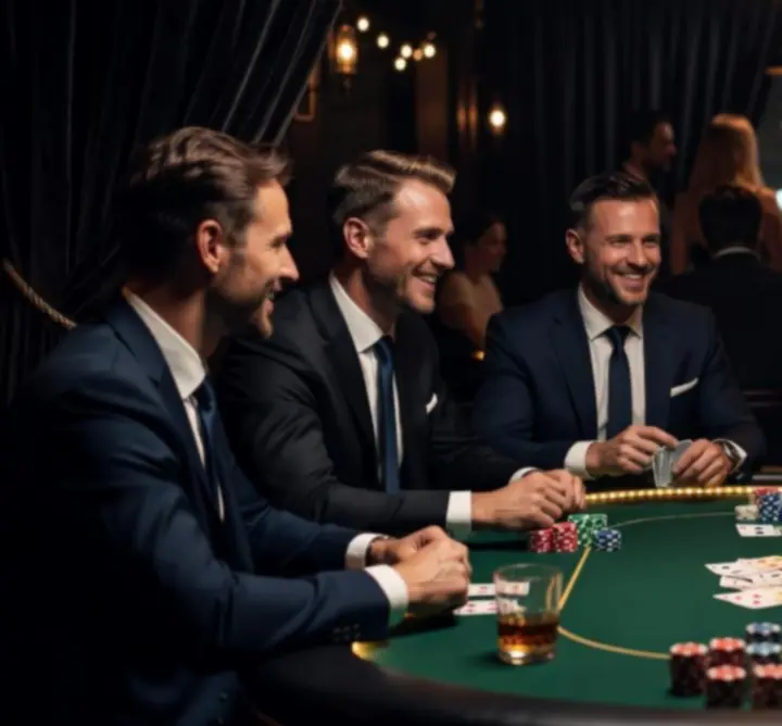 Profesjonalny wieczór pokerowy z mobilnym stołem i żetonami