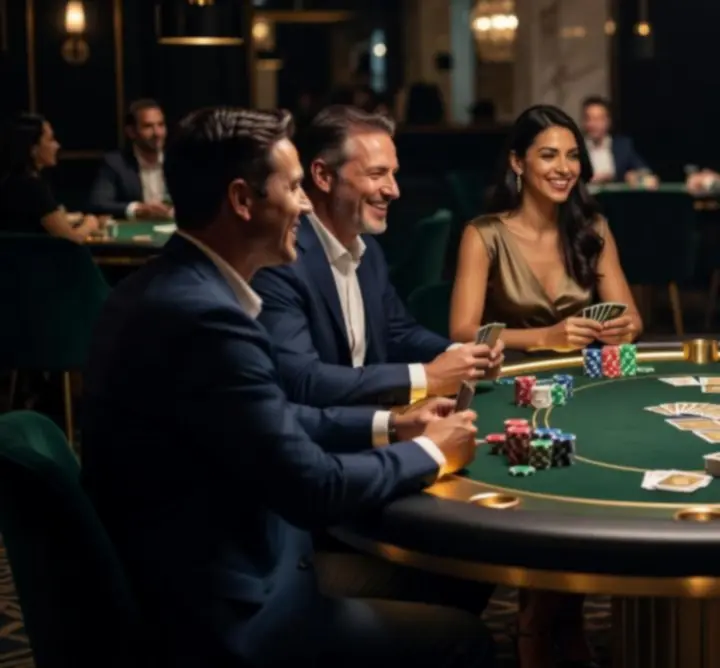 Stół pokerowy podczas mobilnego eventu rozrywkowego