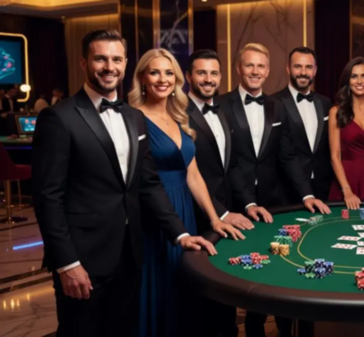 Zespół MAJESTIC MARVEL s.r.o. prowadzący mobilny event casino na eleganckiej imprezie firmowej